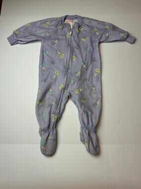 Vintage Carter’s Purple Floral Footie – 6–12 Months